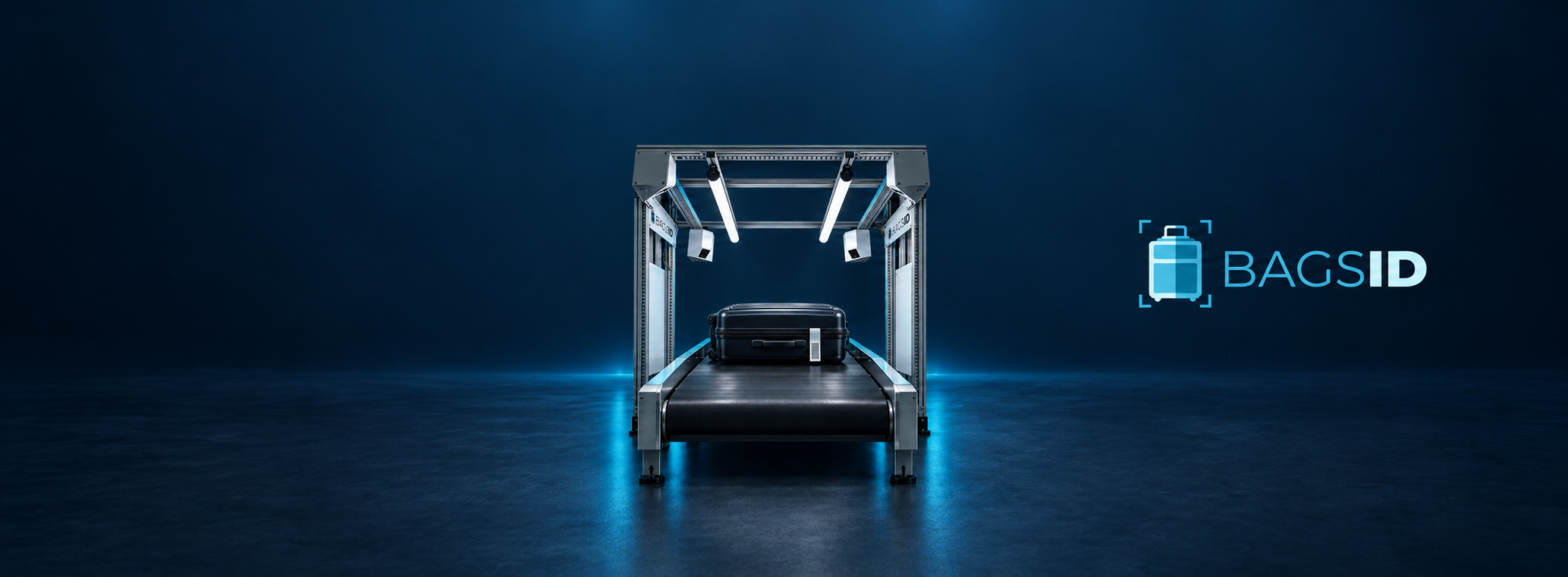 BagsID scanning arch capturing a suitcase on a conveyor