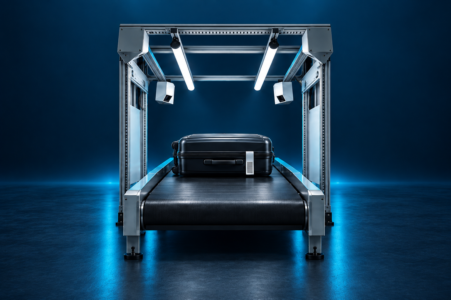 Baggage passing through a BagsID scanning arch
